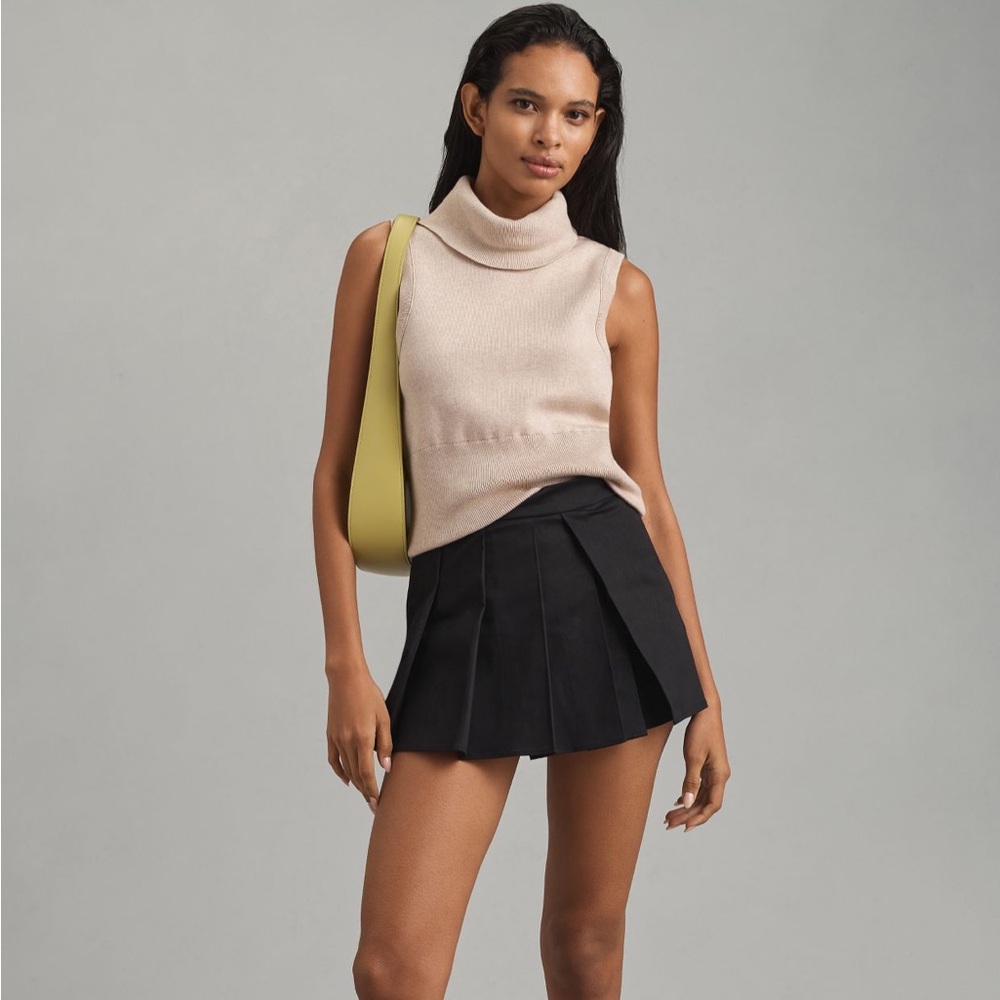 MAEVE Pleated black Skort Anthropologie